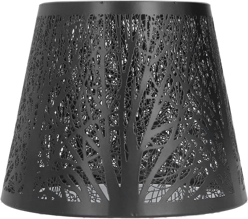Tomedny Metal Lamp Shade, Carved Forest Tree Shaped Small Lamp Shade E27 Wrought