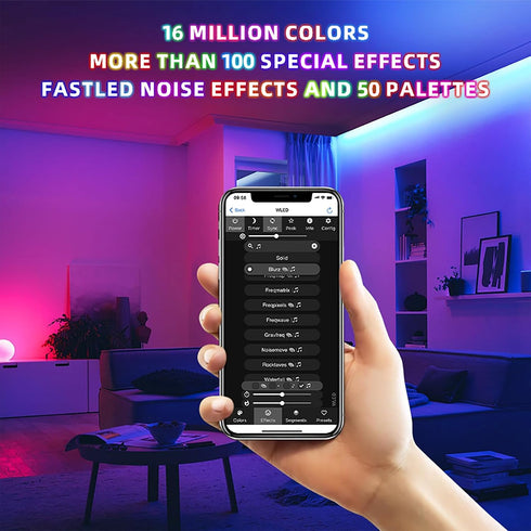 ESP32 DC5-24V WS2811 WS2812B SK6812 SM16703P Ultra-Thin WLED Digital Light Strip Controller with Mic Sound Mode RGB IC