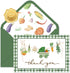 Whaline 50 Pack Baby Shower Thank You Cards Boxed Green Plaid Vegetable