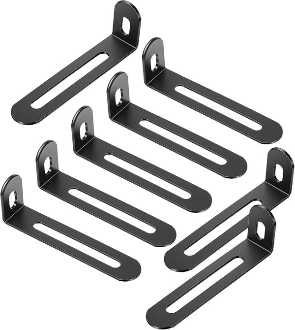 Sorcristy Adjustable Right Angle Brackets 8 Pcs Metal L Bracket Black L-Shape Shelf