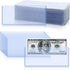Rainmae 50 Pack Hard Plastic Clear Money Holder - 6.8" x 2.9" PVC Transparent Bill Money Top-Load Sleeves Display