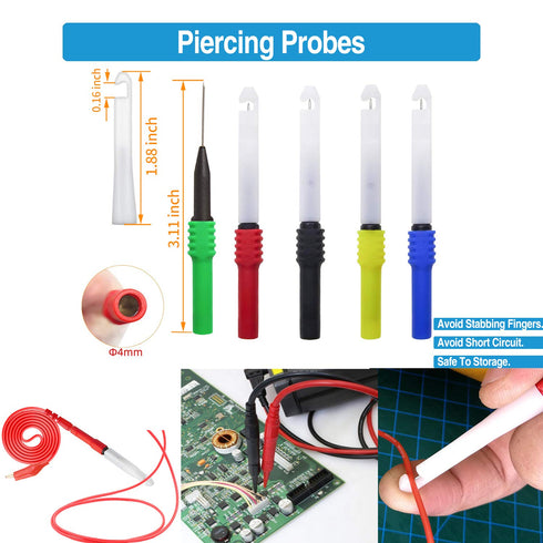 40-in-1 Back Probe Test Lead and Test Probe Kit for Electronic Specialties Automotive, Wire Piercing Probe with Screw