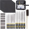 Glarks 18Pcs Assorted Wood Rasp Set with 12Pcs Mini Hand Metal Files, Brush, Storage Box & 4Pcs Sandpaper