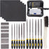 Glarks 18Pcs Assorted Wood Rasp Set with 12Pcs Mini Hand Metal Files, Brush, Storage Box & 4Pcs Sandpaper