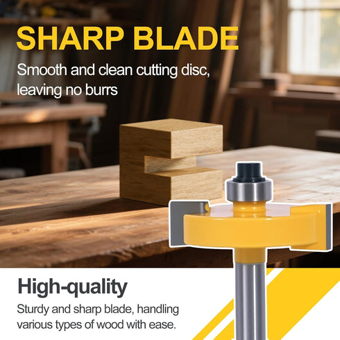 1/4 Inch Set, 3 6 Set, Shank Rabbet Router Bit Pieces Carbide Tipped Rabbeting Router Bit with Bearings Interchangeable
