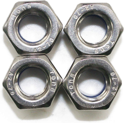 Fullerkreg 10-32 Nylon Insert Hex Lock Nuts, 18-8 Stainless Steel, Quantity 100