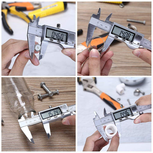 Digital Caliper Measuring Tool, 6 Inch Stainless Steel Vernier Caliper with Large LCD Screen for DIY/Household