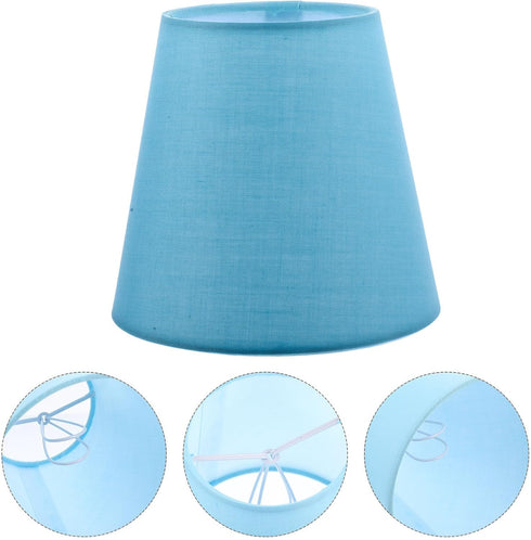 CTIRCHIU Fabric Lamp Shade Clip-On for Table Lamps and Floor Lights, Small Light Blue Fabric Lampshade Replacement