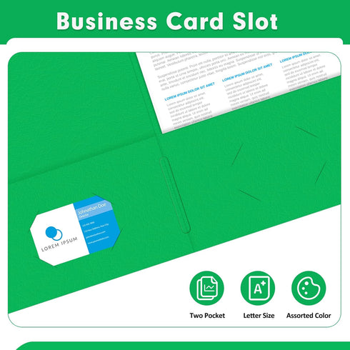 Two Pocket Folders, PANDRI 30 Pack, 2 Pocket Folders, Letter Size Paper File Folder for School Office Home Business,