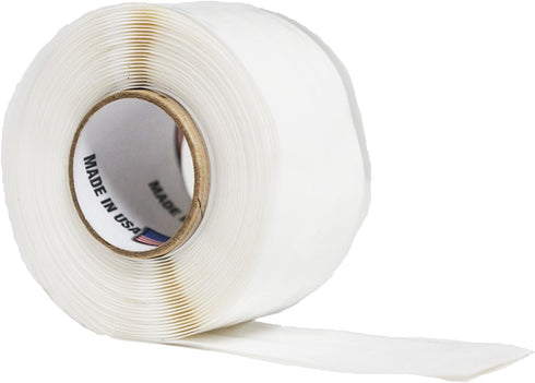 Self-Fusing Silicone Leak Sealing Wrap for Under Sink Drain Pipe, PVC White