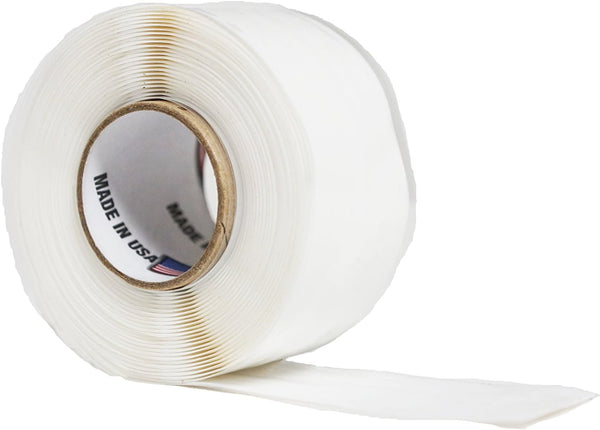 Self-Fusing Silicone Leak Sealing Wrap for Under Sink Drain Pipe, PVC White