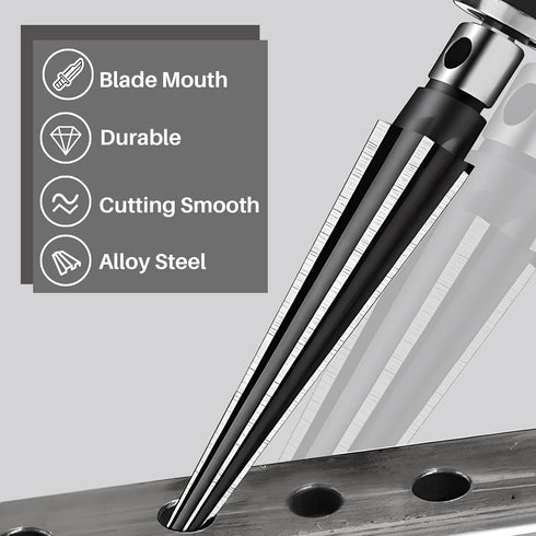 Tapered Reamer Set with T Handle, 3-13mm & 5-16mm, 6 Fluted Carbon Steel Hex Shank for Guitar Woodworking, 2pcs
