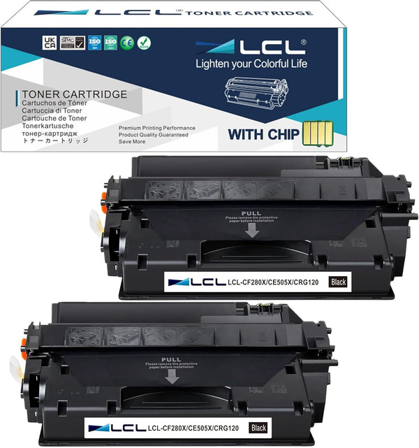 LCL 120 Black Toner Cartridge 2 Pack Replacement for Canon 120 cartridges for imageCLASS D1120 D1550 Printer