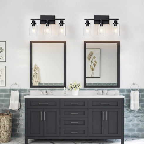 3 E26 Light Bathroom Light Fixtures Black Vanity Light Over Mirror Modern Farmhouse Wall Lighting Sconces Rustic