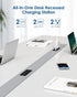 Jgstkcity 30W Strip,2 4 Table,10ft USB C Recessed Power Strip,Flat Plug Power Outlets USB Ports,Furniture Flush Mount