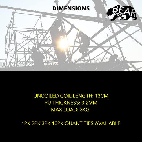 Coil Tool Lanyard by BearTOOLS, Max Load 2lbs, Ultra-Compact Design for Safety of Lightweight Hand Tools