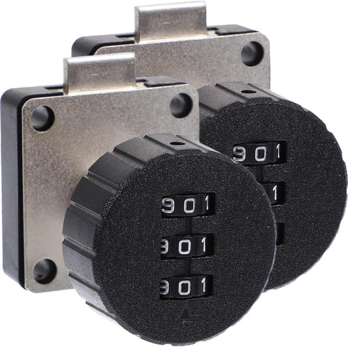 LIFKOME 2pcs Black 3-Digit Combination Cabinet Lock for Drawer Security Keyless Password Lock