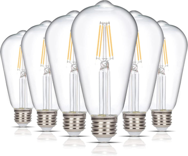 Simba Lighting LED Edison Vintage Filament ST21 (ST64) Light Bulbs (6 Pack)