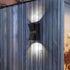 Tyenaza Wall Lamp, Outdoor Wall Light Plastic Housings Dual Head Exterior Wall Lamp with Up and Down Sconces for Porch
