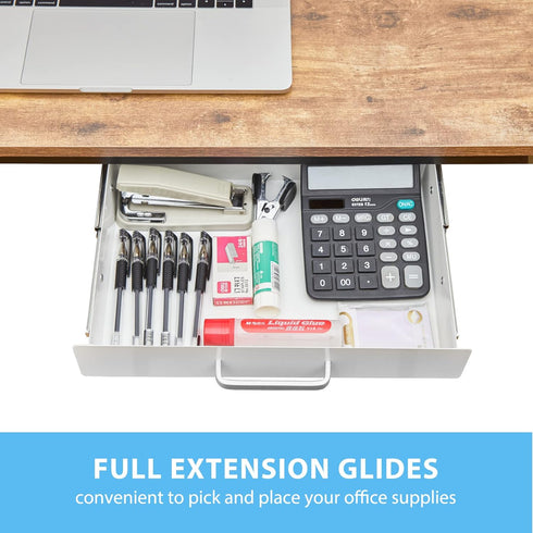 Gome Under Desk Pull-Out Drawer, Storage Organizer Mounted, Easy Slide-Out Pencil Drawer for Sit-Stand Workstation