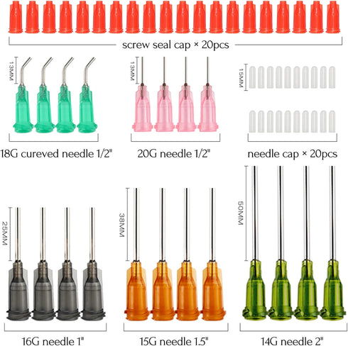 Glue Applicator Syringe with Blunt Tip Needle and Cap for Liquid, Glue, Ink, Perfume, Lip Gloss Making