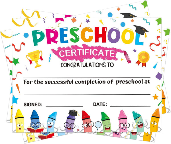 AUGTHEEP 35 Pcs Preschool Diploma for Kids Preschool Graduation Award Certificate for Kids