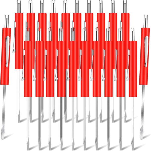 20 Pcs Pocket Screwdriver Set Mini Double End Screwdriver with Clips, Slotted Valve Core Removal Tool for Ring Doorbell