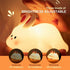 Dimmable 3 Squishy Bunny Night Light for Kids, Cute Big Face Rabbit Silicone Lamp with Timer Brightness, Easter Nursery