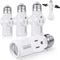 Feekoon 4 Pcs E26 Light Socket Adapter, 3 Prong Light Bulb Outlet to Plug Splitter Converter for Garage Porch (White)