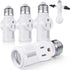 Feekoon 4 Pcs E26 Light Socket Adapter, 3 Prong Light Bulb Outlet to Plug Splitter Converter for Garage Porch (White)