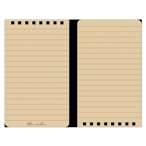 Rite In The Rain Weatherproof Top Spiral Notebook, 3" x 5", Tan Cover, Universal Pattern