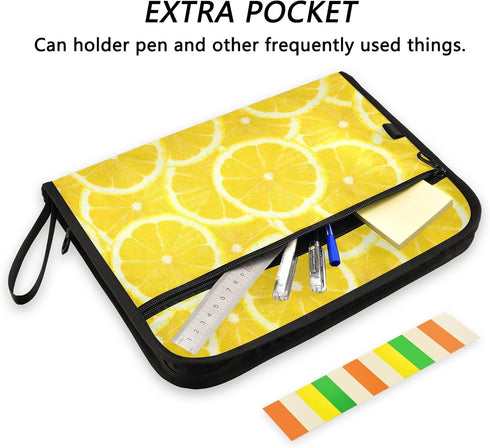 Expanding File Folder, 13 Pocket Accordion File Folders with Sticky Labels, A4 Letter Size Document Organizer with