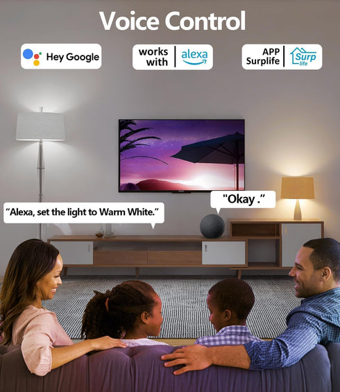 Smart Light Bulbs, 9W A19 E26 800LM WiFi Bluetooth LED Bulbs Compatible with Alexa, Google Assistant & Home, 16 Million Colors Music Sync Color Changing Dimmable RGBWW Lights Bulb (4) by luckystyle