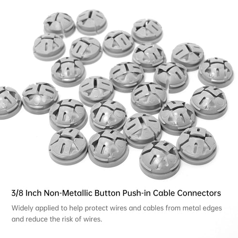 35 Pcs Non Metallic Button Push-in Bulk Connector, 3/8 in. - 1/2 in. Electrical Conduit Fittings