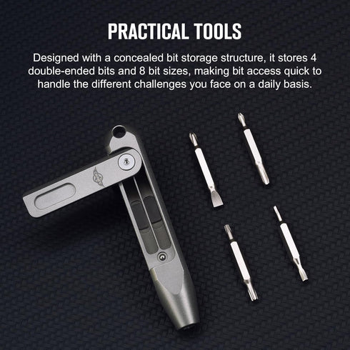 D1 9 1 Set, S2 OKNIFE Otacle Titanium Small EDC Multi Bit Pocket Screwdriver, in Mini Precision Screwdriver Steel