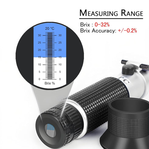 0-32% Brix Meter Refractometer, V-Resourcing Portable Hand Held for Sugar Content Test