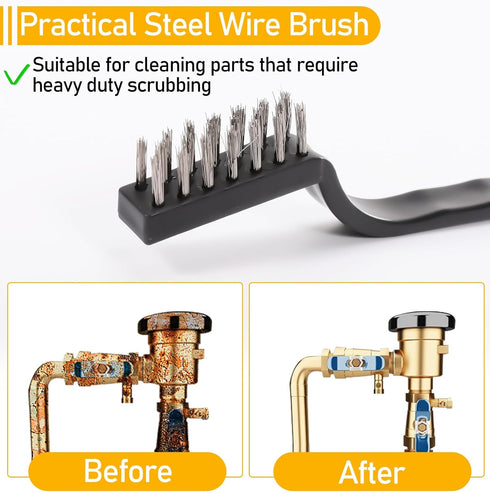 30 Pieces Mini Wire Brush, Stainless Steel Brush, Curved Handle Masonry Scratch Brush for Cleaning Welding Slag and Rust