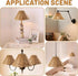 CHGCRAFT Empire Clip-On Chandelier Lamp Shades Cone Natural Rattan Lamp Shades Replacement Clip on Lamp Shade for Floor