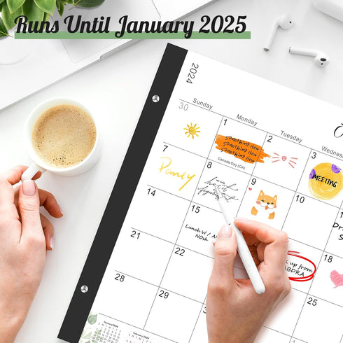 Gannyfer Large Desk Calendar 2024-2025 - 18 Month Calendar, 22" x 17" Desktop Pad for Home, School, Office