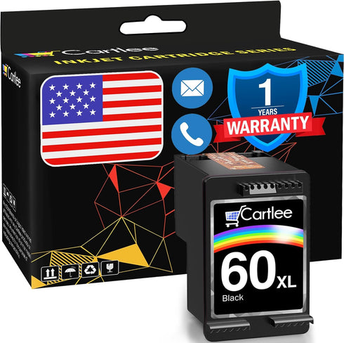 Cartlee Remanufactured Ink Cartridge 60XL Replacement for HP Envy 100 110 120 Photosmart C4670 C4680 C4780 C4795 D110