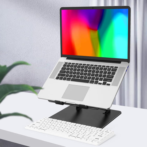 Gogoonike 10-15.6 Adjustable Laptop Stand for Desk, Metal Foldable Laptop Riser Holder, Portable Desktop Book Stands