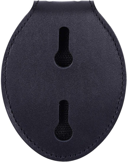 Wisdompro Cowhide Leather Police Badge Holder, Universal Pocket Case with Belt Clip and Chain Necklace