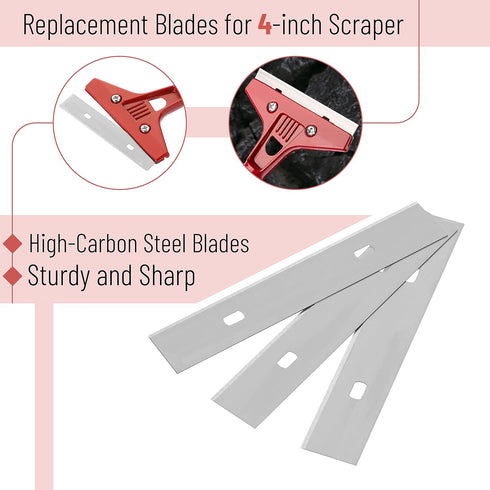 4 Inch, 30 4 Inch Bates- Replacement Scraper Blades, Pcs, Scraper Blades, Floor Scrapper Blade, Replacement Razor