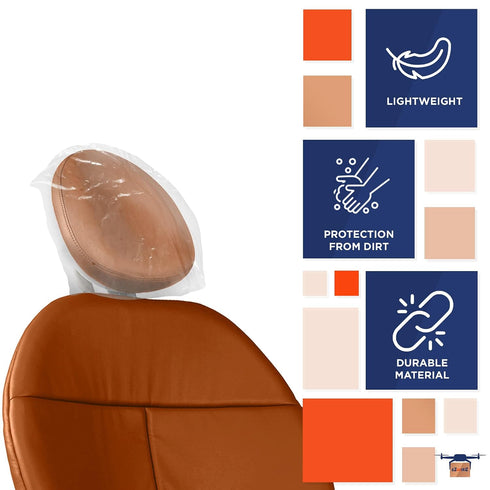 10 11 Inch, Pack 250, 0.7 EZGOODZ Clear Plastic Headrest Covers, x of Waterproof Polyethylene, mil, Durable