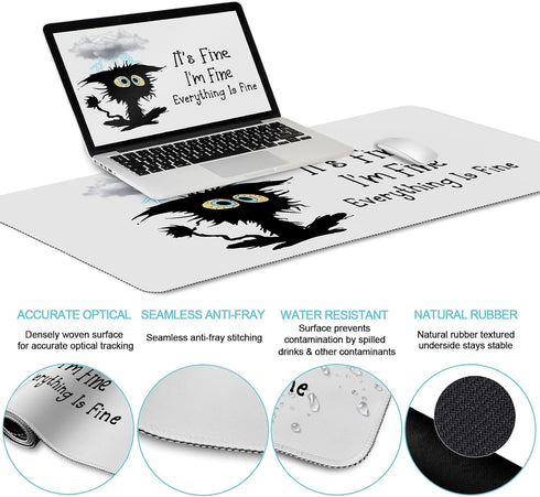 LIMKRIAN Set, Desk Mat Large Gaming Mouse Pad with Wrist Rest, Ergonomic Mouse Pad Keyboard Mat Wrist Support, Cup