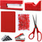 UPIHO Red Office Supplies Set - Red Desk Accessories, Stapler, Tape Dispenser, Scissors, and More for Women