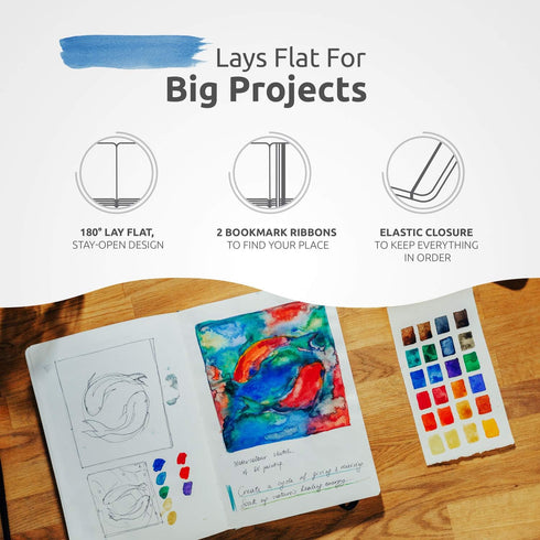 B6 Small Sketchbook for Drawing - Thick 120 GSM Acid-Free Ivory Paper, Cute Hardcover Art Sketchbook