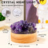 Runyangshi Amethyst Night Light with Natural Raw Crystal - USB Powered Mini Lamp for Bedroom, Desk, Meditation, Healing