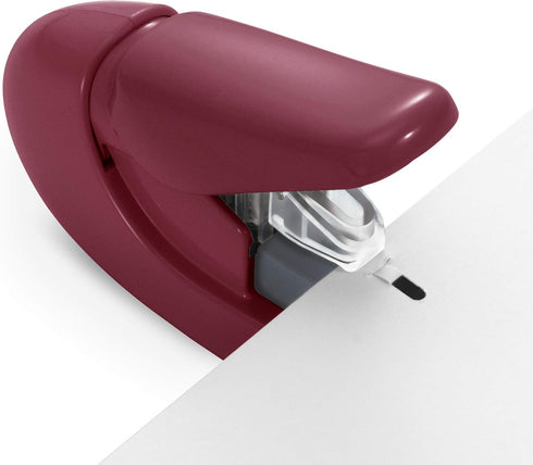 Plus Paper Clinch Compact Staple, Burgundy Wine, Staple Free