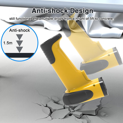 alacrity 2.4GHz 1D 2D Wireless & Bluetooth Handheld Barcode Scanner, Triple Mode USB Laser Scanning Gun for Android iOS
